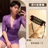 Lobe Lencería Sexy, Uniforme de Secretaria Sexy, Body de Encaje Atractivo con Escote en V Profundo, Deseo Puro, Atuendo Ajustado Apasionado para Hombre de Tallas Grandes