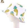 2020 nuevo sombrero de sol para exteriores de primavera verano para damas sombrero de cubo estampado de plátanos y piñas plegable de algodón sombrero de pescador