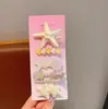 Conjunto de Presilhas de Cabelo de Pérola com Tema Oceano para Meninas, Presilhas Fofas de Concha e Estrela do Mar Tipo Bico de Pato, Presilhas de Cabelo Infantis para Franja e Acessórios de Cabelo