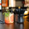 Popotes de Plástico Negro Delgados de 4 mm Desechables Decoración de Cóctel de Bar Bebidas de Jugo Pequeñas 500 Piezas Esenciales de Bar