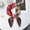 Lenço Quadrado de Seda Retrô Coreano com Estampa Paisley e Toque de Luxo, Combinado com uma Camisa, Lenço Quadrado Versátil para Cintura, Xale, Protetor de Pescoço