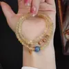 Pulsera de Cristal Rubio Natural para Mujer, Lujo Accesible, Nueva Pulsera Citrina Multicírculo Estilo Chinoiserie, Diseño de Nicho, Regalo para Mejor Amiga y Novia