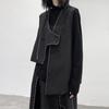 Chaleco de traje de otoño para mujer, diseño de línea brillante irregular, yaosi oscuro Yamamoto, un botón, corte holgado, nicho