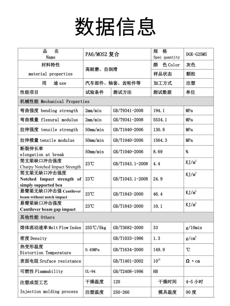 PA6 G25MS数据