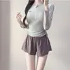Traje de Baño Deportivo de Manga Larga con Abertura, Estilo Nuevo para Mujer, Conjunto de Dos Piezas Conservador Adelgazante, Talla Grande, Traje de Baño para Estudiante de Ángulo Plano, Resort, Aguas Termales