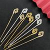Grampo de cabelo simples Xiangyun Ruyi de eletroforese de liga feminina estilo chinês estilo antigo palácio Hanfu elegante grampo de cabelo acessórios para cabelo