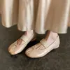 Sapatos confortáveis de couro split de camada superior com biqueira dividida e design único, sapatos Mary Jane femininos de mola-verão, baixos e planos