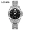 Relojes de Moda Longbo para Hombre y Mujer con Incrustaciones de Diamantes para Comercio Exterior, Relojes de Pareja de Venta Caliente Transfronteriza, Relojes de Cuarzo con Correa de Acero Impermeables Luminosos