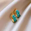 Brincos de franja com contas de zircônia azul vintage, estilo retrô francês, luxo leve e sensação de alta qualidade