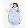 Jaqueta de Baseball Estampada Estilo Novo Primavera e Outono Tendência Nacional Design Versátil Retrô Americano College Corte Solto