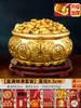 Adorno de Lingote de Oro para Atraer Riqueza, Mini Lingote Sólido de Oro de Arena, Cuenco del Tesoro, Recipiente de Arroz de Latón, Jarra de Cien Bendiciones para Atraer Riqueza, Regalo