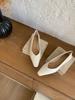 Zapatos de Goma Cuadrados de Punta Baja para Mujer 2025 Nuevo Estilo Coreano Elegantes de Microfibra para Ir al Trabajo Sin Cordones de Tacón Bajo Planos para Mujer