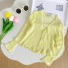 Ropa para Niños Niñas Cárdigan Tejido de Seda de Hielo Niños 2025 Nuevo Verano Suave Cera Bebé Delgado Camisa Protector Solar