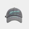 Gorra lavada con letras bordadas al estilo coreano para mujer, estilo retro, suave, estilo urbano, de ala ancha, con cara pequeña