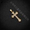 Colgante de Cruz de Cobre Vintage Micro-incrustado Zircón Oro Collar de Diamantes de Lujo Ligero Cadena de Clavícula Moderna de Alta Gama