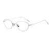 Gafas de Miopía Estilo Ojo de Gato con Montura Ovalada para Mujer Estilo Coreano Celebridad de Internet Estudiante Montura Metálica Pequeña Gafas Lisas de Gama Alta