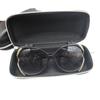 Estuche para gafas de sol de cuero negro con texto en estera de paja, cuadrado, EVA, con cremallera, cordón portátil, estuche para gafas de sol de moda