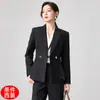 Elegante Traje para Mujeres para Ir al Trabajo, Conjunto de Traje Azul Marino Otoño-Invierno, Atuendo Formal para Entrevista de Servicio Civil, Ropa Profesional