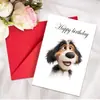 Transfronterizo Nuevo Tamaño Grande 1 Perro Lindo Tarjeta de Felicitación de Cumpleaños Feliz Juego de Sobres Dibujo Animado Interesante Tarjeta de Bendición DIY