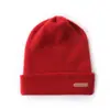 Nuevo Gorro de Cachemira de Color Puro para Otoño e Invierno para Mujer, Cálido y Versátil Gorro de Cachemira Tejido Casual, Gorro de Lana Engrosado