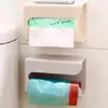 Caixa de Papel Higiênico para Banheiro Montada na Parede Sem Furos Caixa de Lenços de Papel Higiênico Impermeável Montada na Parede Removível Porta-Papel Higiênico