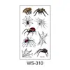 Série Aranha Nova Impermeável e Suada Engraçada Aranha 3D Tatuagem Adesivo Rede Halloween Tatuagem Adesivo Escuro