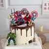 Decoración de Pastel de Avengers Iron Man Thor Hulk Capitán Niños Niño Bebé Topper de Cumpleaños