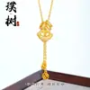 Loja de Ouro Mesmo Estilo Banhado a Ouro Gelo Triturado Trevo de Quatro Folhas Cabacinha Colar para Mulheres, Versátil e Elegante, Borboleta em Forma de Coração Corrente de Clavícula Joia