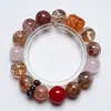 [Atmósfera de fuegos artificiales] Pulsera de Cristal Natural Negro Dorado Polvo de Caballo Súper para Mujer La Más Fácil de Combinar Pulsera de Regalo Venta al por Mayor