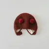 Gorro Coreano para Bebé Qiunan Invierno Moda Nuevo Lindo Cálido Recién Nacido Gorro Tejido Gorro con Protección para Orejas de Bebé
