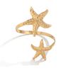 Pulsera Abierta de Estrella de Mar de Metal para Mujer 2025 Verano Nuevo Popular Ciber Accesorios para Playa Viajes Vacaciones