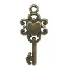 Llave Antigua de Bronce Vintage, Accesorios Creativos de Aleación para Joyería DIY, Colgante de Llave en Forma de Corazón Moderno y Personalizado