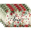Amazon Transfronterizo Manteles del Día de San Valentín Manteles de Gnomo Flor de Amor del Día de la Madre Decoración de Mesa de Comedor Sala de Estar
