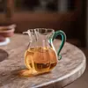 Taza Gong Dao de Cristal Bai Cai Rosa Resistente al Calor de Borosilicato Alto con Asa Separador de Té Mar de Té Utensilio para Infusionar Té Juego de Té