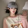 Galleta de Crema 2025 Nuevo Estilo Coreano Estilo Japonés Vintage Pequeño Tiburón Carta Bordada Gorra de Béisbol Cabeza Grande de Mujer
