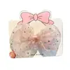 Pinza para el pelo de malla con lazo de mariposa de pedrería para niñas, estilo coreano fresco, pinza de pico de pato lateral para niñas pequeñas