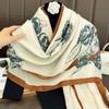 Bufanda Nueva de Algodón y Lino para Primavera y Otoño 2026, Buena Textura, Elegante y a la Moda, Bufanda Larga de Seda Versátil, Doble Uso como Chal Protector Solar