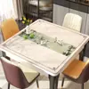 Nuevo Mantel Cuadrado Estilo Chino, Impermeable y a Prueba de Aceite, Mantel Protector de Escritorio de los Ocho Inmortales, Estilo Nacional, Lujo Ligero, Sensación de Alta Gama, Mantel Cuadrado