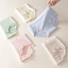 Novo Modelo 2026 Grau 7A Todo Algodão Sem Costura Confortável Roupa Íntima para Meninas, Cores Frescas Cuecas Triângulo, Cintura Média Algodão Bebê