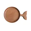 Plato Pequeño para Ensalada de Pescado de Madera de Nogal Macizo Madera de Haya Maciza Creativa Posavasos Pequeño de Madera para Pescado Posavasos de Madera de Nogal Madera