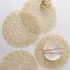 Comercio electrónico transfronterizo: Manteles individuales huecos de papel de color liso estilo japonés, tapetes de mesa, tapetes resistentes al calor y posavasos - tapetes decorativos naturales y ecológicos