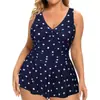 Estilo Nuevo Europeo y Americano Tankini de Dos Piezas Estampado Conservador Adelgazante Sin Mangas Aliexpress Venta Caliente Transfronteriza Traje de Baño