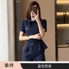 Traje Profissional Feminino de Verão com Manga Curta, Temperamento, Uniforme de Recepção de Hotel, Roupa para Salão de Beleza, Macacão para Joalheria