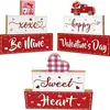 Joyas Transfronterizas Decoraciones de San Valentín Letrero de Madera Xoxo Adornos Manualidades de San Valentín