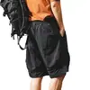 Shorts de Carga Cool Retro Americano para Hombre Verano Negro Moderno Outdoor Secado Rápido Casual Holgado de Cinco Puntos para Hombre