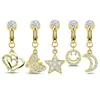 Pendientes sin perforación transfronterizos, Pinzas para orejas de mariposa con diamantes, Juego de 5 piezas, Anillos para ombligo sin perforación, Joyería personalizada para perforaciones