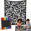 Manta DIY para Colorear Personalizada Transfronteriza Dibujo a Líneas Blanco y Negro Manta de Graffiti Manta de Pintura Interactiva Padre-Hijo para Niños Amazon