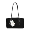 Bolsa de ombro retrô transfronteiriça para mulheres, nova moda 2026, bolsa de ombro requintada, bolsa tote de camurça de grande capacidade