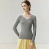 BaiCaiRong 2026 Outono/Inverno Suéter Feminino de Caxemira Gola V Design Versátil Tricô de Lã para Mulheres