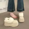 Botas de nieve de suela gruesa de terciopelo para personas bajas para mujer 2026 invierno nuevo botas cortas cálidas de felpa exterior de pelo engrosado
